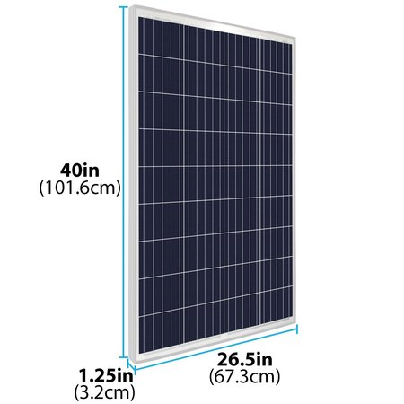 Mighty Max Battery Polycrystalline Solar Panel, 100 W, 12V, MC4 MAX4021084